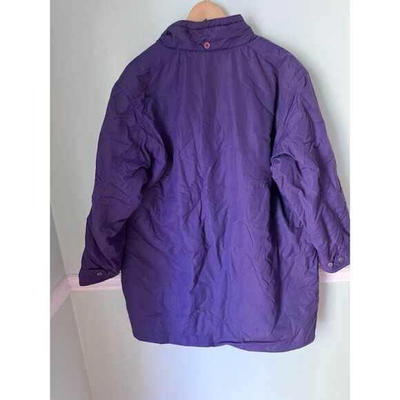 L.L. Bean Jacket Women L Jacket Parka Purple Lined No Hood Vtg 90s USA - Picture 2 of 8